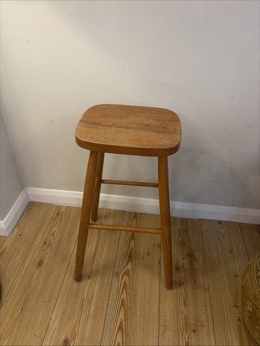 Vintage wooden bar stool - vintage,