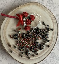 FLORAL CLOISONNE  LOOSE BEADS