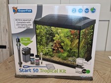Superfish Start 50 Black LED Aquarium Tropical Fish Tank Starter Kit