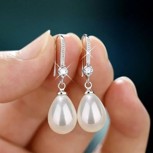 925 fashion silver pearl drop - silver,