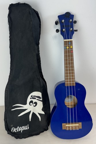 Octopus blue ukulele with case - with,
