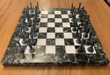 Chess Set Marble / Brass Game