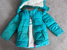 Mini Boden Green 3-in-1 Coat 2-3y Polka Dots Detachable Sleeves Hood Fur