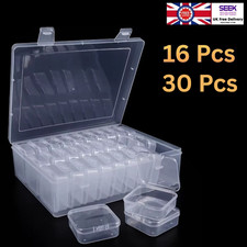 Bead Organizer Box 30Pcs Small Clear Plastic Bead Storage Containers with Hinged