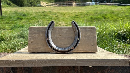 Rustic wooden horse shoe - wooden,