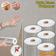 3MM Thick Self-Adhesive Thermal Insulation Wallpaper 3D Plain Linen Wall Sticker