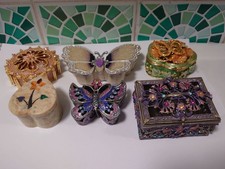 Collection of Trinket Boxes Butterflies and Floral