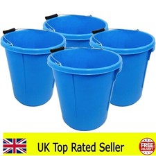 4x 25L 5 GALLON BLUE PLASTERERS BUCKET, HEAVY DUTY PLASTIC MADE IN THE UK