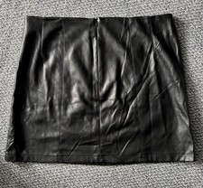 Primark Faux Leather Black Mini Skirt Size 16