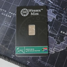 1g 999 Solid Silver Springbok