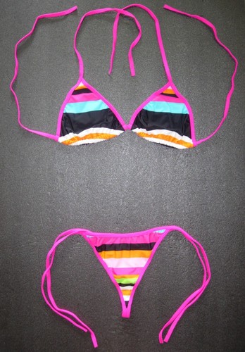 Multicoloured string bikini - multicoloured, g-string