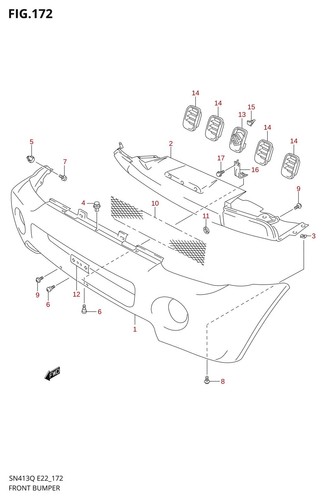 Suzuki genuine garnish front - suzuki,