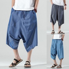 Men Loose Cropped Capri Low