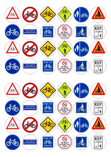 Mini bike road - mini, signs