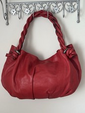 LUPO Barcelona Butter Soft Red Leather Bag Slouchy + Purses Bucket Dust Bag