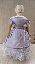Victorian Automaton Clockwork Walking Bisque Head Doll 1862 Leather Arms has key