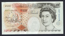 GB QEII - 1992 KENTFIELD B366 - £10 TEN POUNDS NOTE - BETTER GRADE BANKNOTE