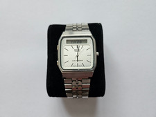 Seiko Quartz Alarm Chronograph H357-500A Digital Analogue Stainless Steel Watch