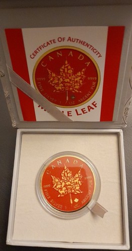 Red gold coloured - red, canadian