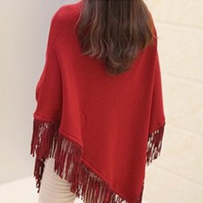 Ladies Knitted Poncho Wrap