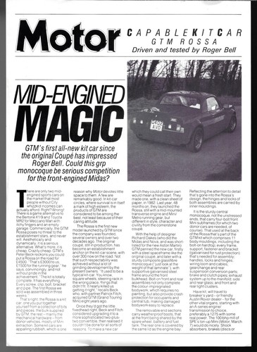 Gtm rossa road test 1987 - road,