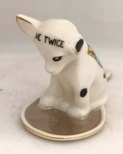 Carlton Crested China Puppy Dog with Mirror "Me Twice" BOGNOR Crest