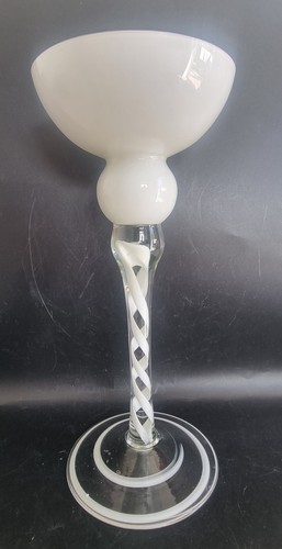 Krosno glass stemmed candle - krosno,