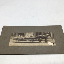 Antique Photograph Victorian Women On Board Hay Rack Ride Horses Hay Ride