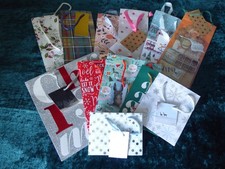 12 x assorted bottle & gift bags - 7 x Christmas, 5 x other