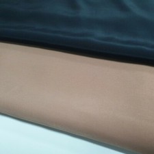 BLACK / CAMEL CREPE DE CHINE FABRIC DRESS CRAFT DRAPE MATERIAL 58" BY METER