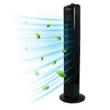 Black tower fan oscillating - black,