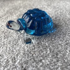 Blue Handmade Glass Turtle