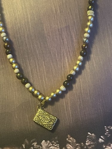 Custard cream pendant - custard, on