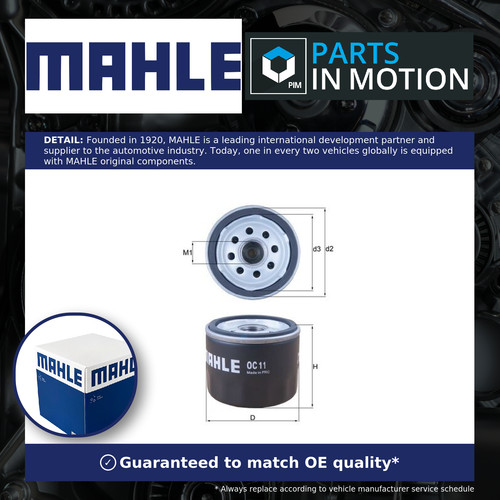 Oil filter oc11 mahle 1109a1 - filter,