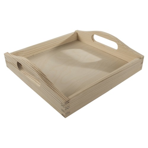 Square wooden serving tray - square,