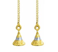 Hanging Decorative Designer Pooja Mandir Bell with Chain & Hook (Set of 2 Bells)