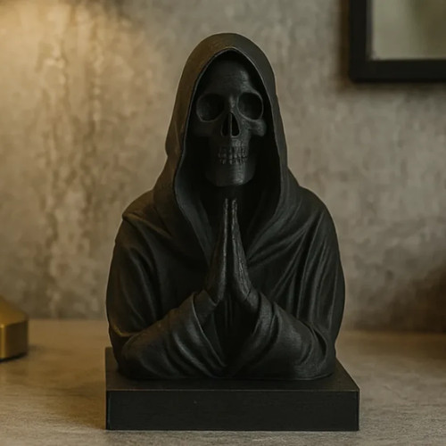 Black grim reaper sculpture - black,