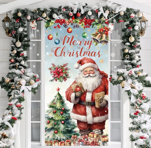 Christmas door backdrop banner - christmas,