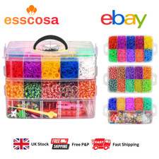 LOOM BANDS 15000PC ASSORTED BRACELET MAKING MULTICOLOUR  Kids  Colour Rubber Kit