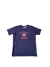 Vintage Evisu T-Shirt Women’s XL Blue Embroidered Logo Y2K