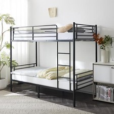 Metal 3Ft Bunk Bed Frame Twin Sleeper Flats Bed with Ladder Heavy Round Tube