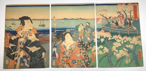 Fusatane woodblock print - woodblock,