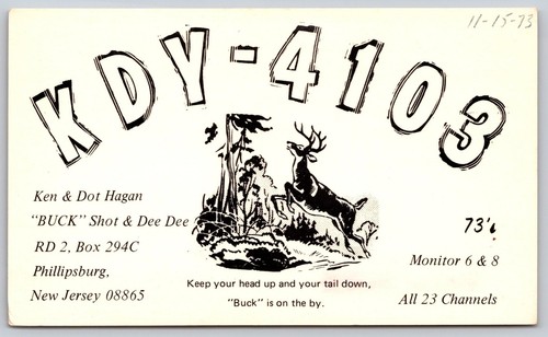 1973 radio qsl - radio, postcard