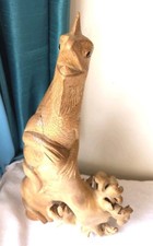 Large Iguana Wood Carving Root Carved Pale Wood Central South America 13in