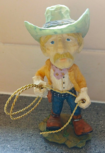 Hand painted resin cowboy - resin,