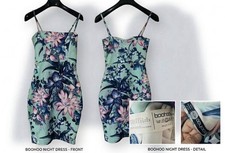 Boohoo Night Teal Floral Mini