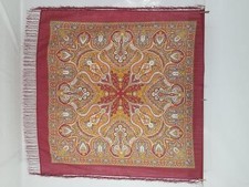Vintage Spanish Printed Pavlovo Posad Shawl 145x143cm