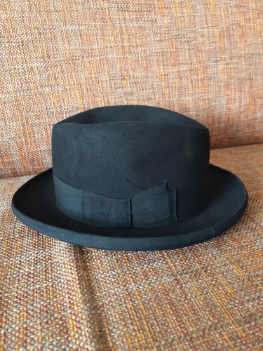 Antique black borsalino - black, hat