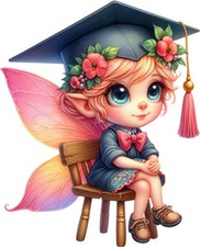 Watercolour Graduation Fairy Wall Art Bedroom Window Vinyl Sticker Decal 6 Sizes
