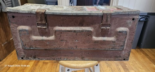 Vintage industrial metal chest - industrial,